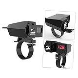 Cabilock USB Ladegerät für Telefon und Digitalkameras Dual USB Charger mit Digitaler Anzeige Kompatibel mit Boot Auto und Scooter Schwarz