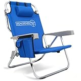 Schleicher - Strandstuhl Campingstuhl Klappstuhl Outdoorstuhl Strandliege Klappbar Faltbar Ultraleicht Rucksack Kühlfach 150kg belastbar Kissen Getränkehalter Strand Camping Reisen Outdoor