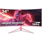 Great voell 34 Zoll 4K Curved Gaming Monitor 165Hz 1500R HDR10 FreeSync 4000:1 Schnellmontage Stand Breite