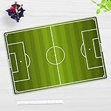 Schreibtischunterlage Kinder – “Fußballfeld“ – aus erstklassigem, strapazierfähigem Vinyl (Kunststoff) – 60 x 40 cm – Rutschfeste Schreibunterlage für besten Schutz – Made in Germany