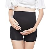 Geburt Damen Umstandsunterwäsche, einfarbig, verstellbar, elastische Taille, Schwangere Shorts, Hosen, Unterwäsche Damen Höschen (Black, XXL)