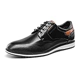 Bruno Marc Herren Anzugschuhe Schnürhalbschuhe Klassischer Business Derby Oxford Hochzeit Schuhe Schnürschuh Lederschuhe,Size 43,Schwarz E,SBOX2226M-E
