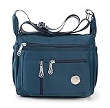 HERCMNOY Damen-Umhängetasche, Umhängetasche, Handtasche, mehrere Taschen, Nylon, Kuriertasche, navy, Exterior Dimensions: 11' L x 8.27' H x 4.33' D