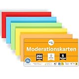 perfect line - 250 Moderationskarten, Intensiv-Farben, Recycling-Karton 20 x 10,5 cm, Premium Qualität, Extra-Stark, Made in Germany, Blauer Engel zertifiziert