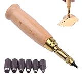 6-Teiliges Automatische Lochstanzer,Lochstanzer,Lochstanzer Papier,Lochstanze,Lederlocher,6 Größen:1,5 Mm,2 Mm,2,5 Mm,3 Mm,3,5 Mm,4 Mm,Holzgriff,Locher Zum Nähen Leder Papierhandwerk