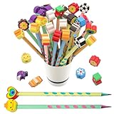 ZOCONE 30 Stück Dreikant Bleistifte mit Radiergummi Kinder Bleistifte Grundschule HB Bleistifte Kinder Schule Schreiblernbleistift Dreikant Bleistifte Kindergeburtstag Geschenke für Kinder Schule