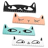 Gadpiparty 4 Stück Katzenlineal Zeichnen Von Herrscher Mini-lineal Herrscher Masse Lineal Für Tiermodelle Schulbedarf Katzen Herrscher Süßer Herrscher Holzlineal Taschenlineal Hölzern