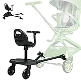 Buggy Board mit Sitz, Trittbrett für Kinderwagen Universal, Buggyboard mit Sitz Kompatibel mit Über 99% der Kinderwagen, Mitfahrbrett Kinderwagen Universal, Kinderwagen Board mit Sitz für Geschwister
