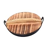 AKOOSY Mini Double Ohr Iron Wok Mini-küchendekoration Miniatur-Wok-Modell Mini-küchenwerkzeug Puppenhaus-küchenzubehör Mini-kochwerkzeug Puppenhaus-küchengeräte Wok -zubehör Schmiedeeisen