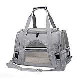 OCMCMO Transportbox Katze Katzen transportboxen, Faltbare katzentasche transporttasche, hundetragetasche Transporttasche mit Einstellbar Schultergurt katzenbox für Katzen Kleiner Hund Welpe