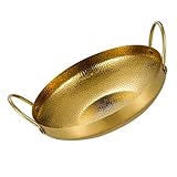 ROMISBABA Edelstahl Hot Pot Topf mit Doppeltem Griff Hitzebeständig für Koreanische Küche Gemüsepfanne Induktion Geeignet für Zuhause und Gastronomie