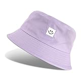 Tuopuda Fischerhüte Herren Damen, Anglerhut Baumwolle, Bucket Hat Faltbar, Sommerhut Outdoor, Kappen Cap Freizeithut zum Wandern Camping Reisen Angeln 56-58cm, lila