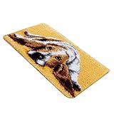 F Fityle Hund Muster Knüpfteppich und Erwachsene zum Selber Knüpfen-Teppich Knüpfset Bastelset- 58x40cm, ZD007