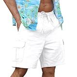 DxanDn Kurze Hosen Herren Cargo Shorts Herren Sommer Chino Kurze Hose Elastische Taille Cargoshorts Gerade Bein Leicht Atmungsaktiv Bermuda Shorts Wanderhose Täglich Outdoor Hosen mit Mehrere Taschen