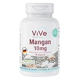 Mangan 10 mg - 90 Kapseln - Hochdosiert - Essentielles Spurenelement - Vegan | Qualität aus Deutschland von ViVe Supplements