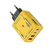 Liqzirtu Typ C Lade-Block USB-Ladeblock | Schnellladeadapter USB + Typ C 120 W – Tragbares Reise-Ladegerät mit mehreren Anschlüssen EU/US-Stecker für Tablets