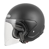 MTR DX3 Jethelm, ECE Zertifizierter Motorradhelm - Maximale Verkehrssicherheit, Robust & Komfortabel, Ideal Für Motoroller & Vespa, Ratschenverschluss, Klares Visier, L