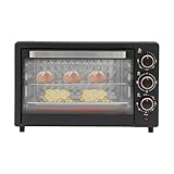 Minibackofen 22L Back & Grill Ofen Grill Toaster Pizza-Ofen 1000W 120°C-250°C Zeitschaltuhr für die Herstellung von Brot Eierkuchen gegrilltem Fisch Brathähnchen Pizza Hähnchenflügeln Braten Steak