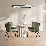 Grüne Esszimmerstühle 4er-Set, moderne Küchenstühle mit schwarzen Beinen, stilvolle und bequeme gepolsterte Sitzfläche, perfekt für Zuhause und Esszimmer Dekor