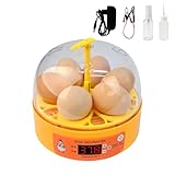 Brutautomat Vollautomatisch Inkubator für 6 Eier mit Automatischem Wenden der Eier, Temperaturkontrolle, Externe Wasserversorgung Intelligenter Brutmaschine für Hühner Wachtel Enten