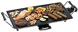 Bestron elektrischer Tischgrill, Plancha-/Teppanyaki-Grillplatte mit Antihaftbeschichtung, Grillspaß für bis zu 4 Personen, 2.000 Watt, Farbe; Schwarz, 47,5 x 25,5 cm, Sonstige