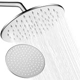 Inodiref 24cm Runder Duschkopf Regendusche Regendusche Duschkopf mit Leicht zu Reinigende Düse Regenduschkopf Verdickter Edelstahl 304 Kopfbrause 360° Verstellbarer Winkel (Silber)