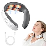 11-in-1 Nackenlösung, Nackenmassagegerät, Elektrische Nackenmassagegerät mit Wärme, 6 Modi 9 Intensitätsstufen Kabellos Tragbares Elektrisches Massagegerät für Nackenentspannung, Zuhause, Büro, Reise