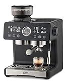 Trisa Espressomaschine Smart Barista mit 20 Bar Druck & Dual Boiler, Kaffeemaschine mit automatischem Tamper, Touchscreen, Milchschaumdüse & 2,5L Wassertank, Siebträgermaschine für Barista-Genuss