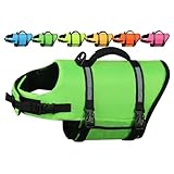 AMZNOVA Rip Stop Schwimmweste Hund Hunde Schwimmweste Schwimmhilfe Schwimmwesten Hundeschwimmweste Rettungsweste für Schwimmhilfe Auftrieb XS Hellgrün