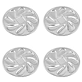 Persistence Austernteller aus Edelstahl, Muschelform, Austernbehälter mit 8 Schlitzen für Austernsauce, 4 Stück