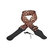 Dicker Universal-Gitarrengurt, elektrischer Gürtel, Schulterpolster mit Lederende, verstellbare Riemen am Hals