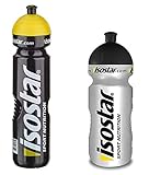 Isostar Sport Trinkflasche 500 ml + 1000 ml - BPA-frei - Wasserflasche für Laufen, Radfahren, Gym, Wandern - Praktischer und auslaufsicherer Push & Pull Verschluss
