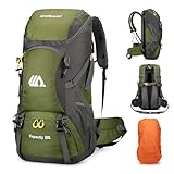 Mingfuxin Wanderrucksack 50L, Herren Damen Wasserdichter Trekkingrucksack Reiserucksack Outdoor Wandern Rucksack Mit Regenabdeckung, Backpacker rucksack Für Wandern, Bergsteigen, Camping, Reisen Sport