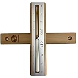 SudoreWell® Sauna Sanduhr Exklusiv Alu Silver 15 Minuten aus Kiefernholz mit Alu Frontdesign und weißem Sand
