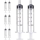 LUCKNIGHT Spritze - 5ML Kunststoff Spritze, 8 Stück Dosierspritze Ohne Nadel, Wiederverwendbare, Werkzeuge für Flüssigkeitsmaß Spritzen, Futterspritze, für Labor, Tierfütterung, Pflanzenbewässerung