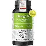 Omega 3 - hochdosiert mit 650mg Omega 3 Fettsäuren je Tagesdosis - 120 kleine Kapseln mit Spitzenrohstoff AlaskOmega® (MSC-zertifiziert) - ohne Zusätze in Deutschland produziert