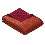 Ibena Fano Sesselschoner 050x200 cm – Sesselschutz rot orange, toller Sessel Schoner aus hochwertiger Baumwollmischung, kuschelweich und pflegeleicht