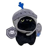 Stoffige Ritterkatze, Ritterkatzen-Plüschtier, 7,87 Zoll Schwarze Katze Stofftiere Plüsch, Q-Design Niedlicher Schwarzer Katzenritter, Ausgestopftes Plüschkatzen-Plüschkissenspielzeug, Katzenplüsch