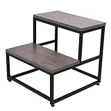 Fockety Holz-Tritthocker für Erwachsene und Kinder, 2 Stufen, 500 Lbs Kapazität, Robuster Tritthocker, Töpfchen-Trainings-Trittleiter für Badezimmer, Küche, Schlafzimmer, Nachttisch