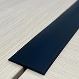 T Förmige Selbstklebende Übergangsleiste, 500 x 5 cm Gummi Übergangsprofil, Flache Bodenfugenabdeckung(Black)