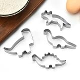4 pcs Dinosaurier Ausstechformen Set,Dino Keksausstecher Groß,Dinosaurier Ausstechformen,Ausstecher Brot Kinder,Plätzchenausstecher Weihnachten Set,Ausstecher Plätzchen