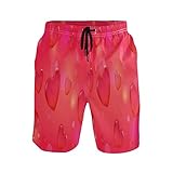 Valentinstag Rote Herzen Herren Badeshorts Badehose mit Mesh-Futter Boardshorts für Männer Surf Schwimmhose Sporthose