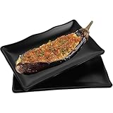 Bcuuozeeing Servierplatten Rechteckig 4er Set - 20.7x12.8x2.7 cm Servierplatte Porzellan, 8inch Servierplatten Porzellan, Wiederverwendbar, für Dessert, Vorspeisen, Salatteller, Obst Beilagen