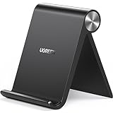 UGREEN Handy Ständer Tisch Handyhalter Schreibtisch Handyhalterung klappbar Handyständer für Tisch kompatibel mit iPhone 16 15 14 13 12 Pro Max, Galaxy S23 Ultra S23+ S23 S22 bis 7,9 Zoll usw(Schwarz)