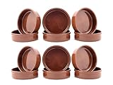 Hanseküche Tapas-Schalen Set in Braun, Auflaufform, Cazuela Schalen, 200ml Volumen, Durchmesser von 12,5 cm, Ton-Dessertschälchen, Mediterranes Schälchen, Traditionelle spanische Tonware (12)