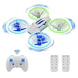 Ridge's Puddle S60 Drohne für Kinder - Mini Drone mit LED Lichter RC Quadcopter Spielzeug ab 6 7 8 9 10 Jahre Geschenke für Jungen Mädchen Anfänger 2 Akkus