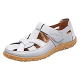 Damen Casual Paste Flache Römerschuhe,Sommermode Damen Sandalen,Strandsandalen Schuhe,Leichte Einfarbig,Hohl Atmungsaktiv rutschfest Badesandalen,Plateausohle