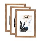 Bilderrahmen A4 | Holzfarbe | Plexiglas | Posterrahmen | Fotorahmen | 3er Set |bilderrahmen a4 bilderrahmen | bilderrahmen 21x30|