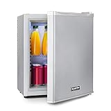 Klarstein Mini Kühlschrank für Zimmer, Camping, Kosmetik & Outdoor, Mini Getränkekühlschrank, Leiser Kühlschrank Klein, Minikühlschrank Lautlos, Kühlschrank Mini, Bierkühlschrank 5-15°C, 19 L, Silber