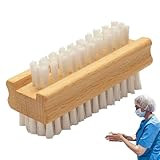 Rrlihjgu Bürste für die Reinigung der Nägel der Hände, Nagelbürste aus Holz | Ergonomische Maniküre, rutschfester Griff, Naturborsten, für Frauen, Zuhause, Reisen, Salon, Alltag
